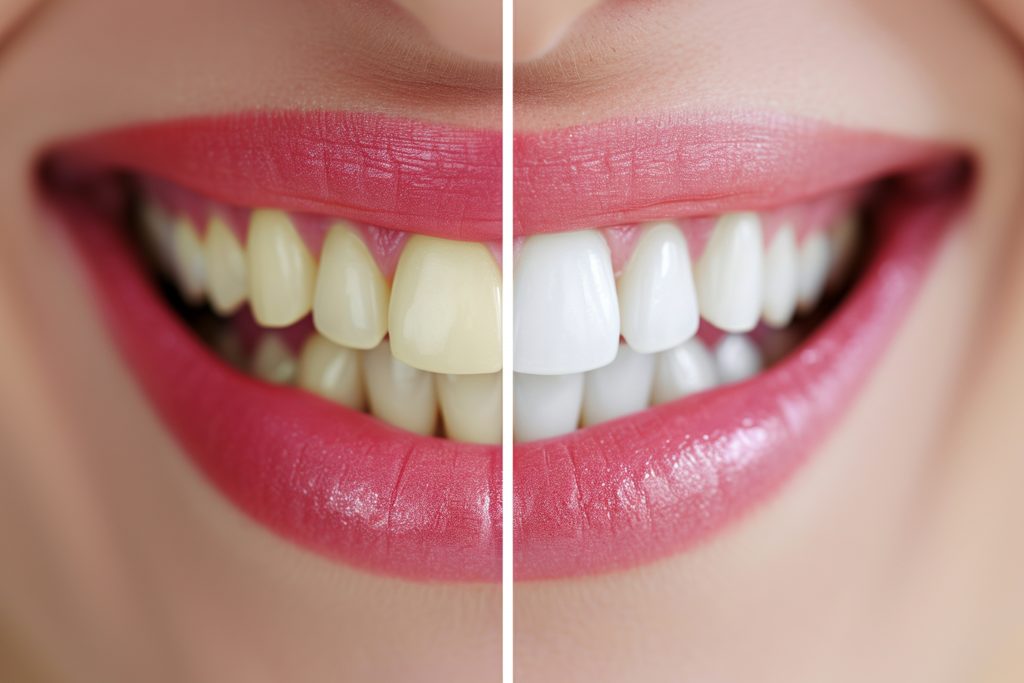 before and after teeth whitening comparison
